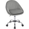 DREHSTUHL ergonomisch, Schminkstuhl, Samt, Hellgrau - Hellgrau/Schwarz, Textil/Metall (52/72/48cm) - Woltu
