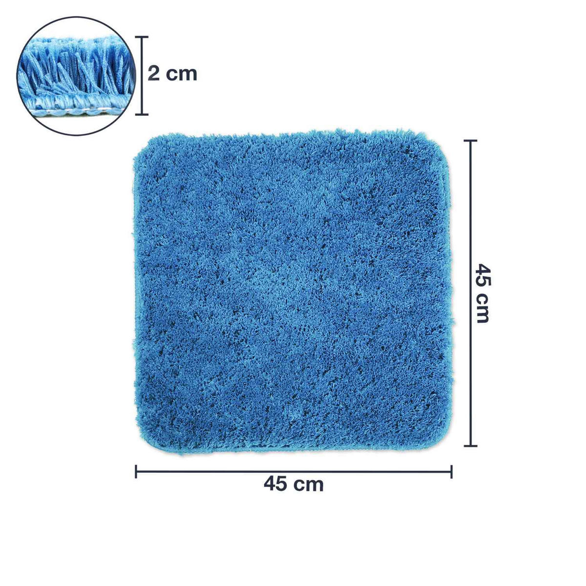 BADEMATTE Florenz - Hellblau, Textil (45/45cm) - WohnDirect