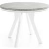 ESSTISCH Strato Black runder ausziehbarer, Beton grau 90-190/90/77 cm - Hellgrau/Weiß, Holz/Holzwerkstoff (90/90/77cm) - WFL GROUP