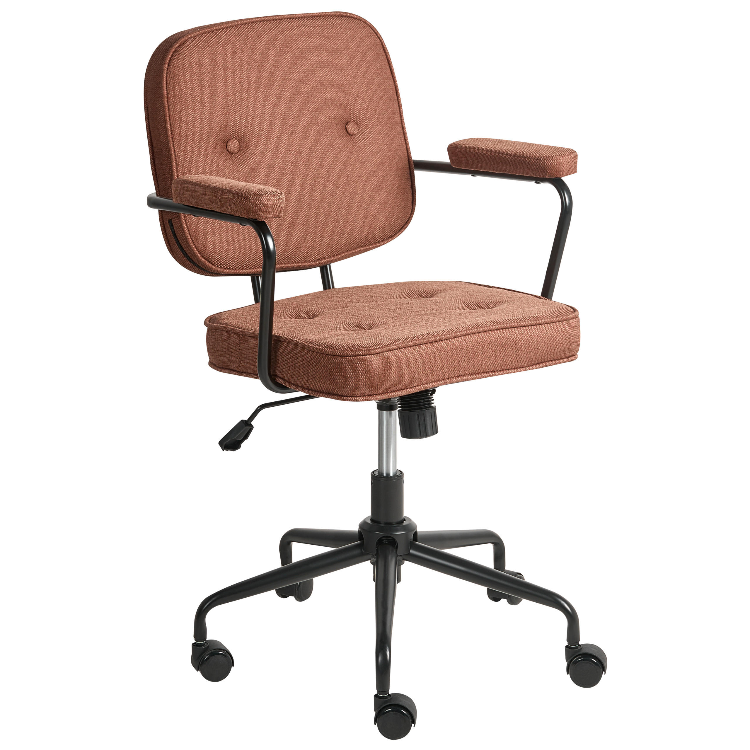 SCHREIBTISCHSTUHL Stoff Goldbraun Pawnee - Goldfarben, Textil (64/88/64cm) - Beliani