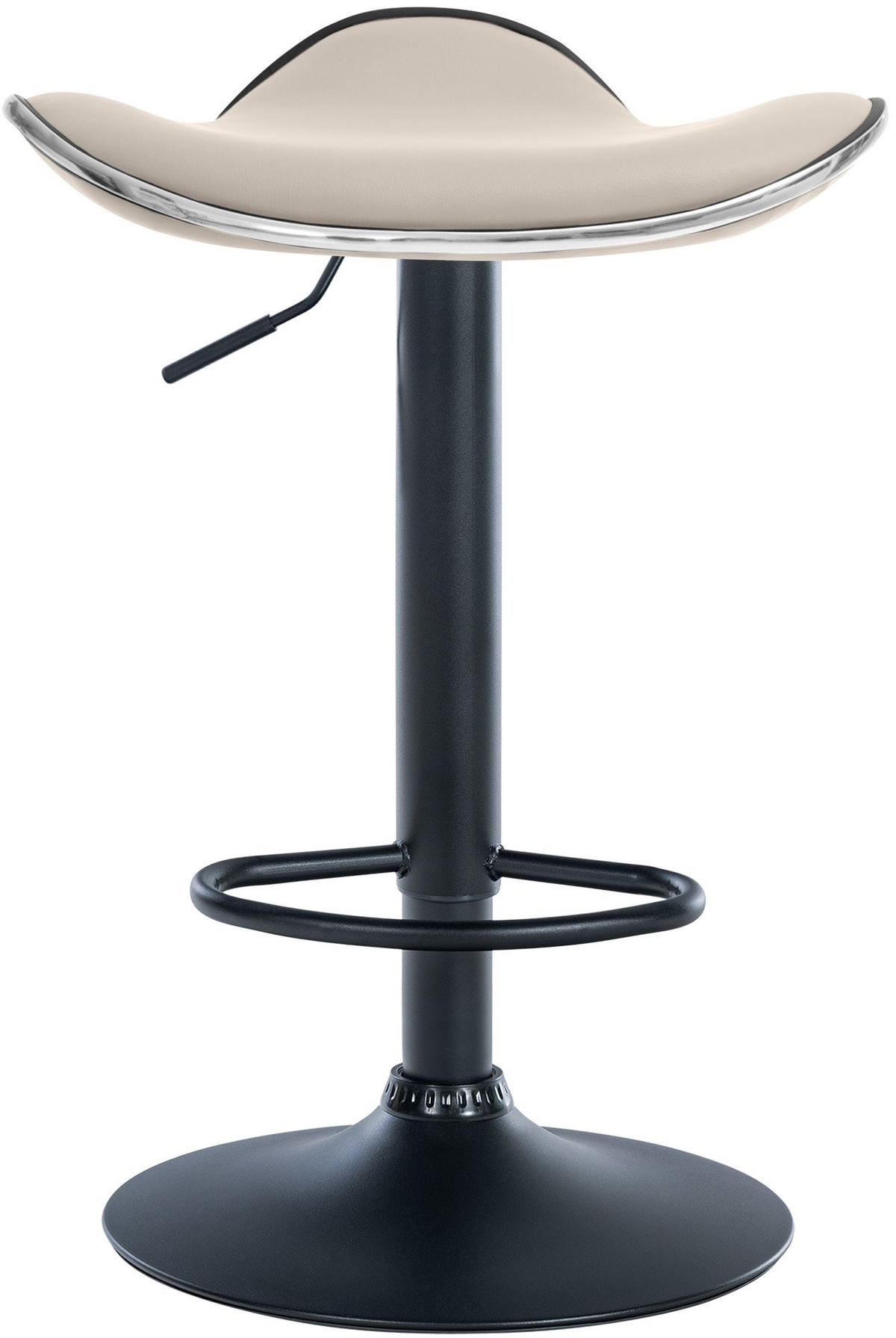 BARHOCKER Lederlook Creme - Creme/Schwarz, Textil/Metall (45/71/45cm) - CLP