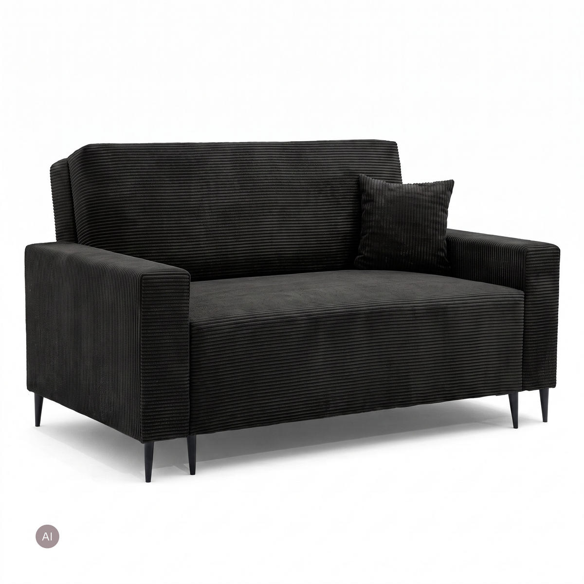 3-SITZER-SOFA EDEL mit Schlaffunktion und Bettkasten, Cordstoff Schwarz - Schwarz, Holz/Textil (165/94/100cm) - NACANAPA