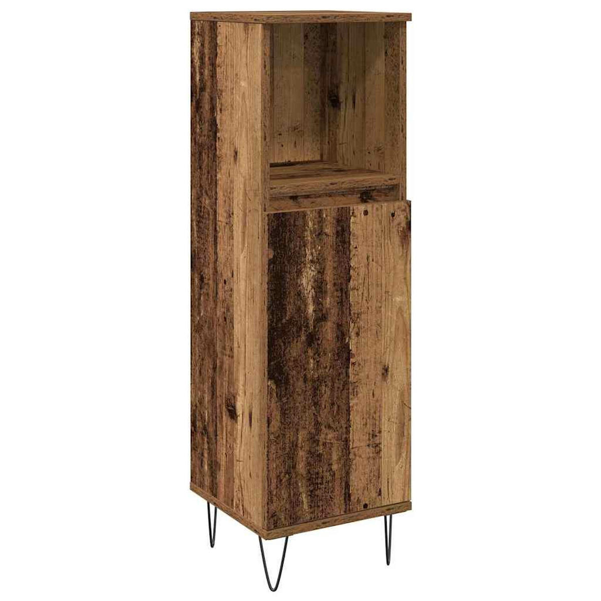 BADEZIMMERMÖBEL-SET Mit Regal 3 Pcs Altholz Holzwerkstoff - Braun, Holzwerkstoff (33/180/140cm) - vidaXL