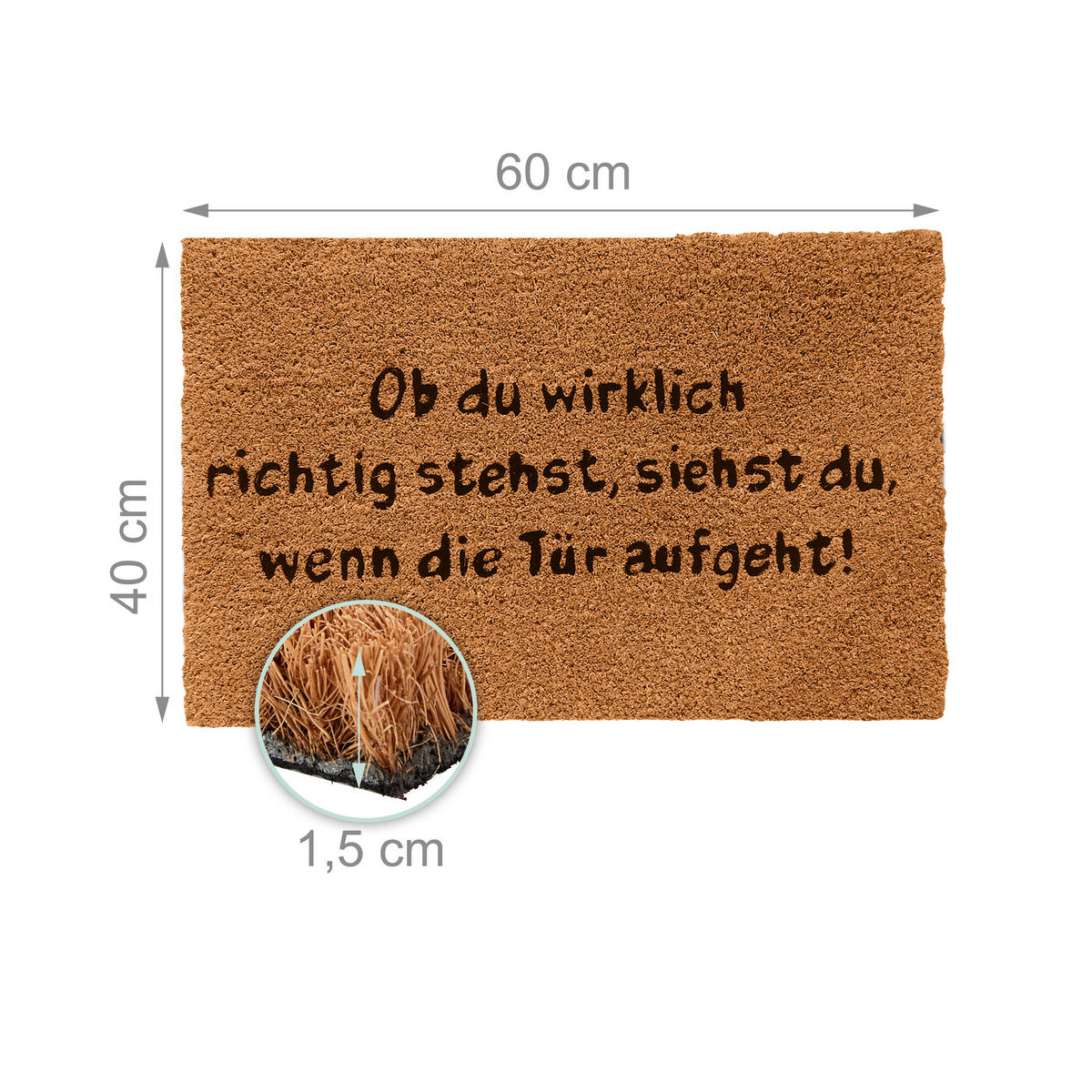 ROHOŽ - svetlohnedá, textil/plast (60/40cm) - Relaxdays