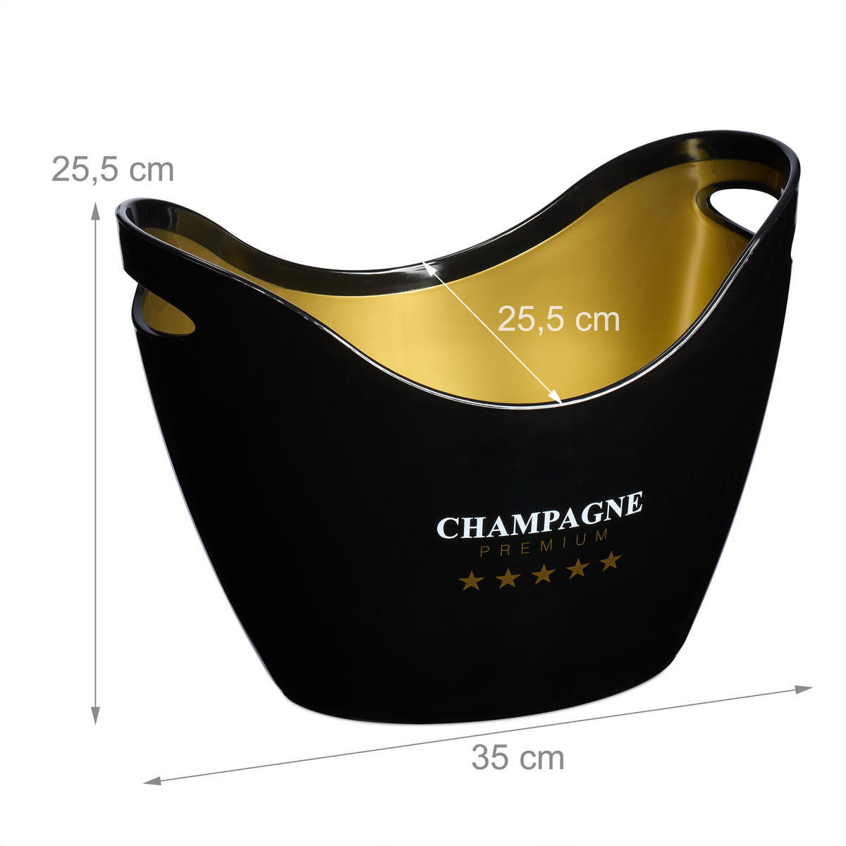 SEKTKÜHLER - Multicolor, Kunststoff (35/25.5cm) - Relaxdays