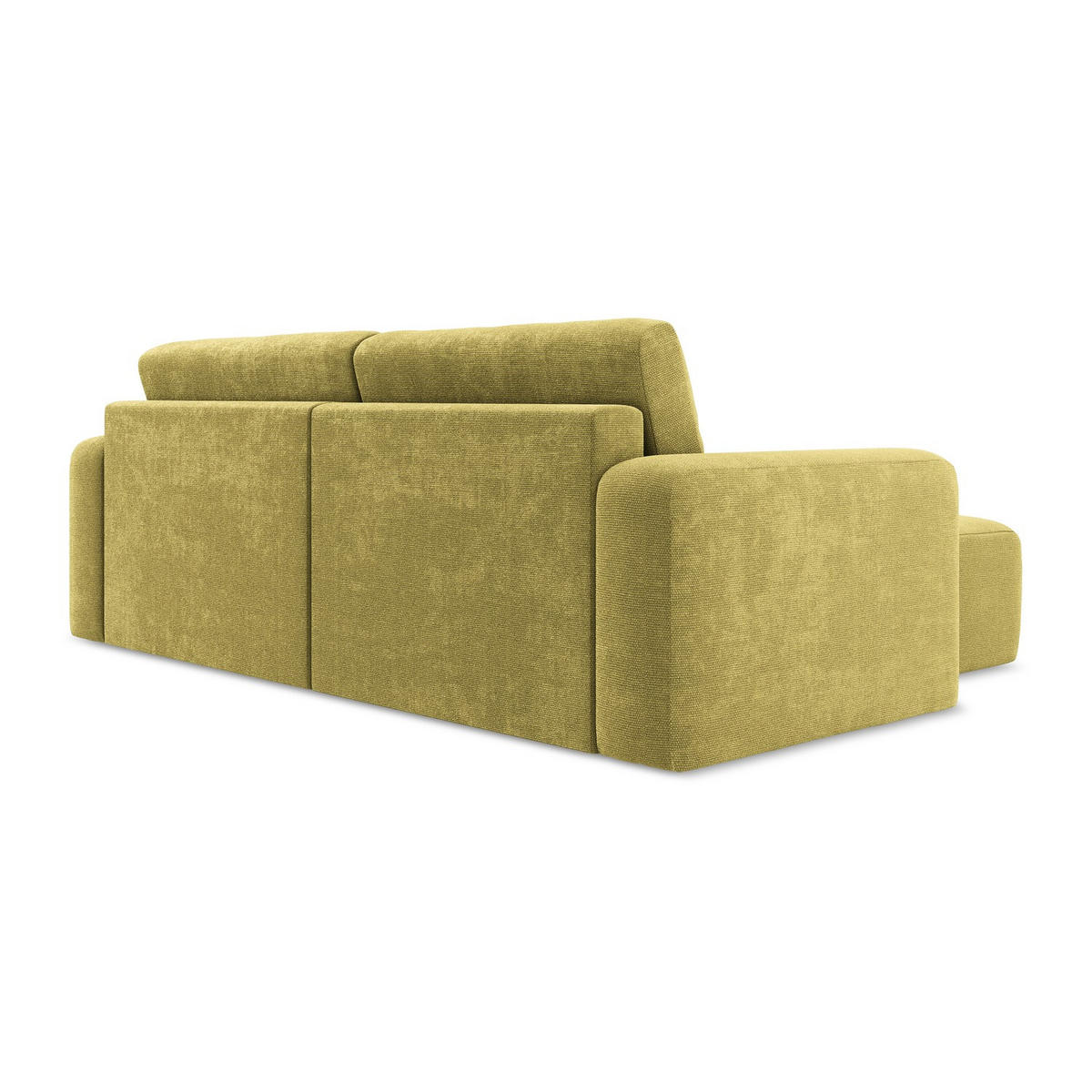 ECKSOFA mit Schlaffunktion links Chenille Stoff Grün - Limette/Schwarz, Kunststoff/Textil (149/244cm) - LaMiaSofa
