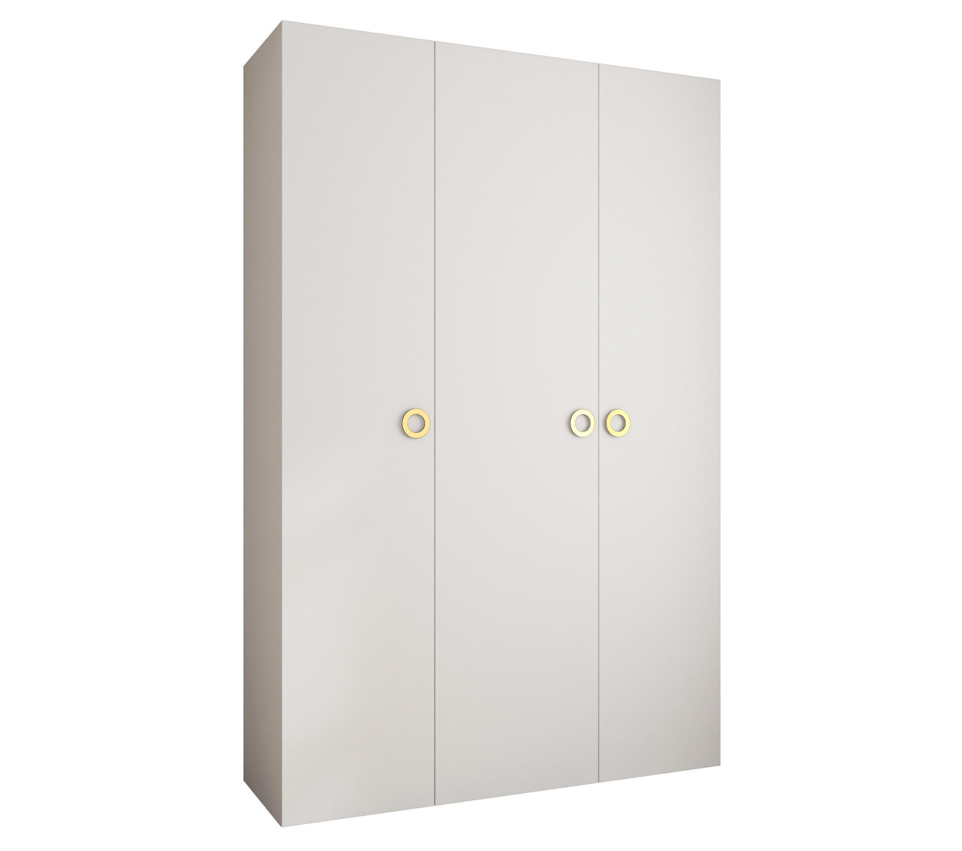 DREHTÜRENSCHRANK 245,5/160/50 3-türig - Goldfarben/Weiß, Holz/Metall (160/245.5/50cm) - Abiks Möbel