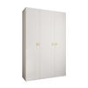 DREHTÜRENSCHRANK 245,5/160/50 3-türig - Goldfarben/Weiß, Holz/Metall (160/245.5/50cm) - Abiks Möbel