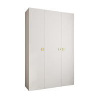 DREHTÜRENSCHRANK 245,5/160/50 3-türig - Goldfarben/Weiß, Holz/Metall (160/245.5/50cm) - Abiks Möbel