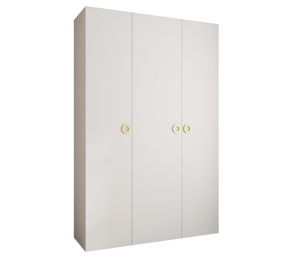 DREHTÜRENSCHRANK 245,5/160/50 3-türig - Goldfarben/Weiß, Holz/Metall (160/245.5/50cm) - Abiks Möbel