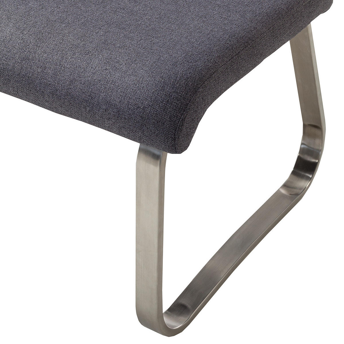 SITZBANK - Flachgewebe / Edelstahl - Anthrazit - Anthrazit/Schwarz, Textil/Metall (175/86/59cm) - home24