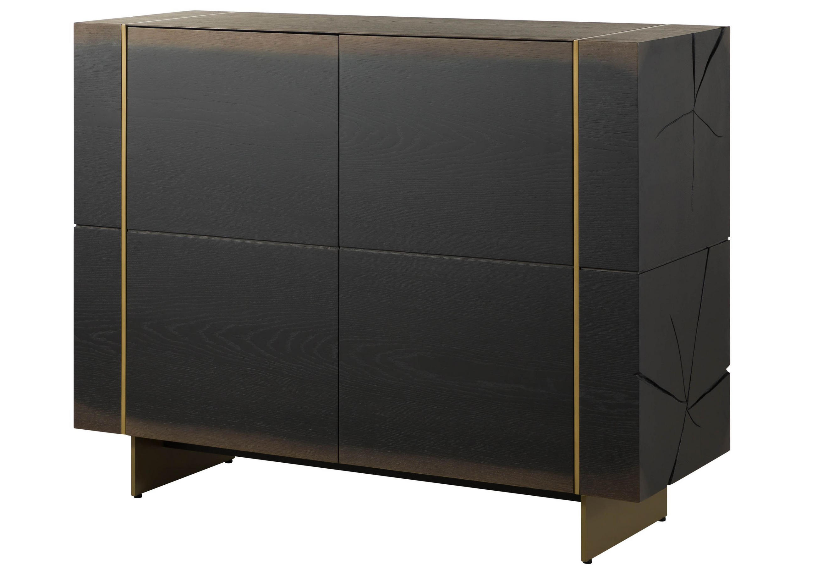 SIDEBOARD Eiche 140x50x110 dunkelbraun lackiert BEAMS #60 - Dunkelbraun, Holz (140/110/50cm) - Massivmoebel24