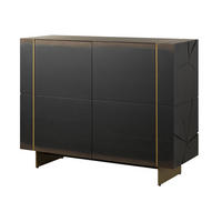 SIDEBOARD Eiche 140x50x110 dunkelbraun lackiert BEAMS #60 - Dunkelbraun, Holz (140/110/50cm) - Massivmoebel24