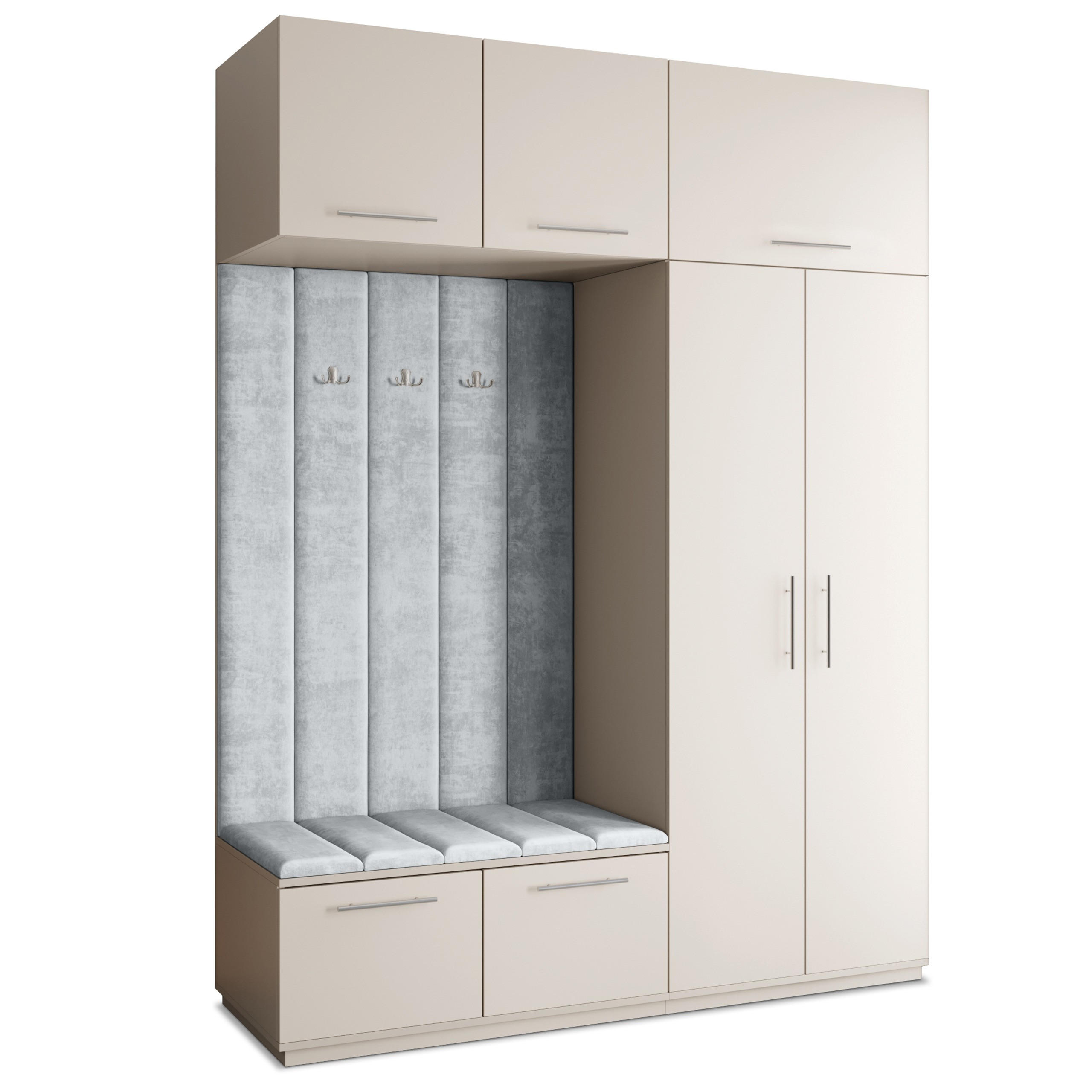 Masseno Garderobenschrank Kaschmir, Hellgrau 180x240x60 cm