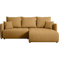 ECKSCHLAFSOFA Henry Mini gelb rechts - Gelb/Schwarz, Kunststoff/Textil (221/153cm) - Beautysofa