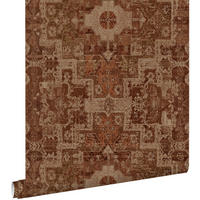 TAPETE orientalisches Kelim-Patchwork 50 x 900 cm - Braun, Papier (50/900cm) - ESTAhome