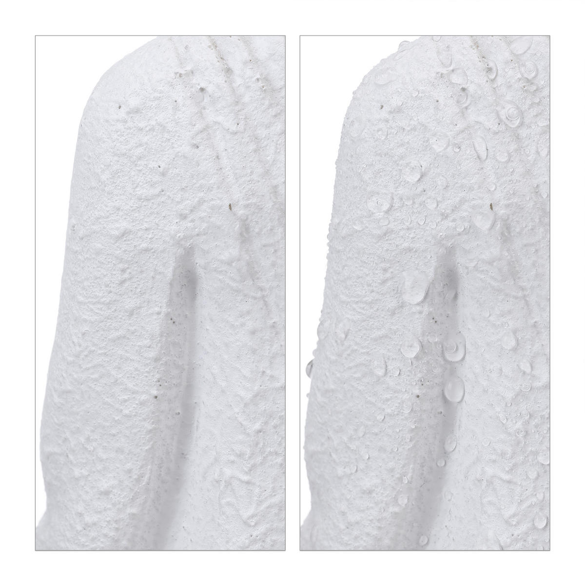 BUDDHA-FIGUR - Weiß, Kunststoff (10/17.5/7.5cm) - Relaxdays