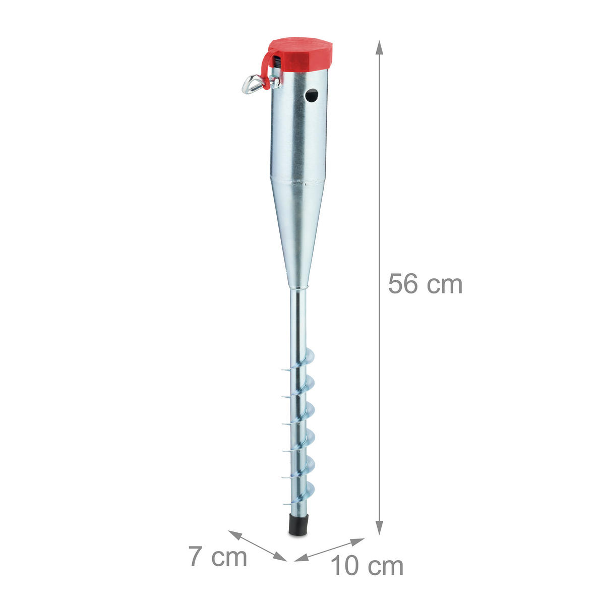 TALNA spona - srebrne barve/rdeča, kovina/umetna masa (7/56/10cm) - Relaxdays