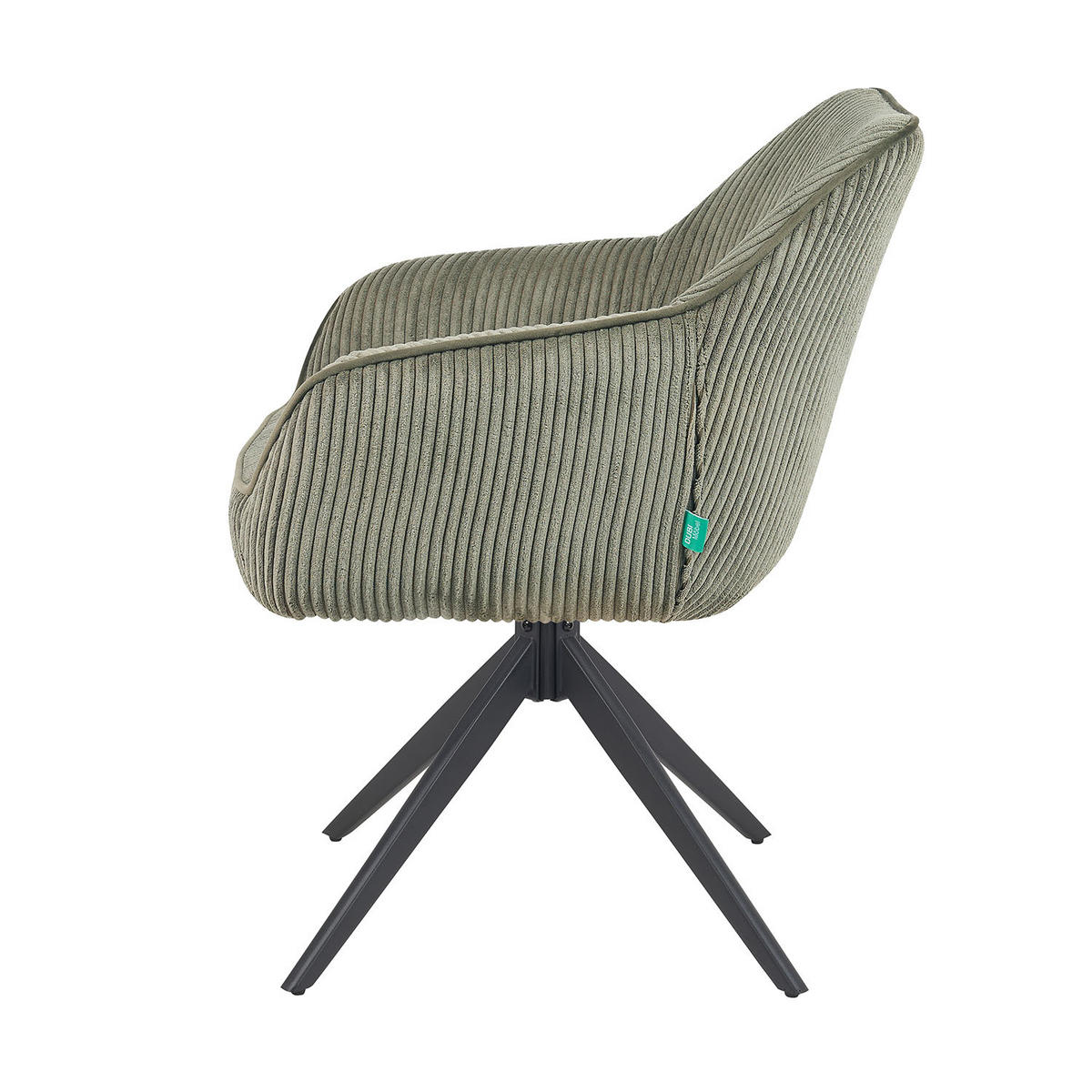 ARMLEHNSTUHL Mika-Kian 2er-Set - Schwarz/Grün, Textil/Metall (60/82/61cm) - DUBI Möbel