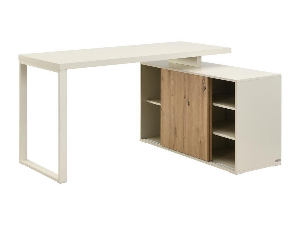 ECKSCHREIBTISCH mit Stauraum - MDF - Beige und Naturfarben - LONAMI - Beige, Holz (140/110/76cm) - Vente-Unique