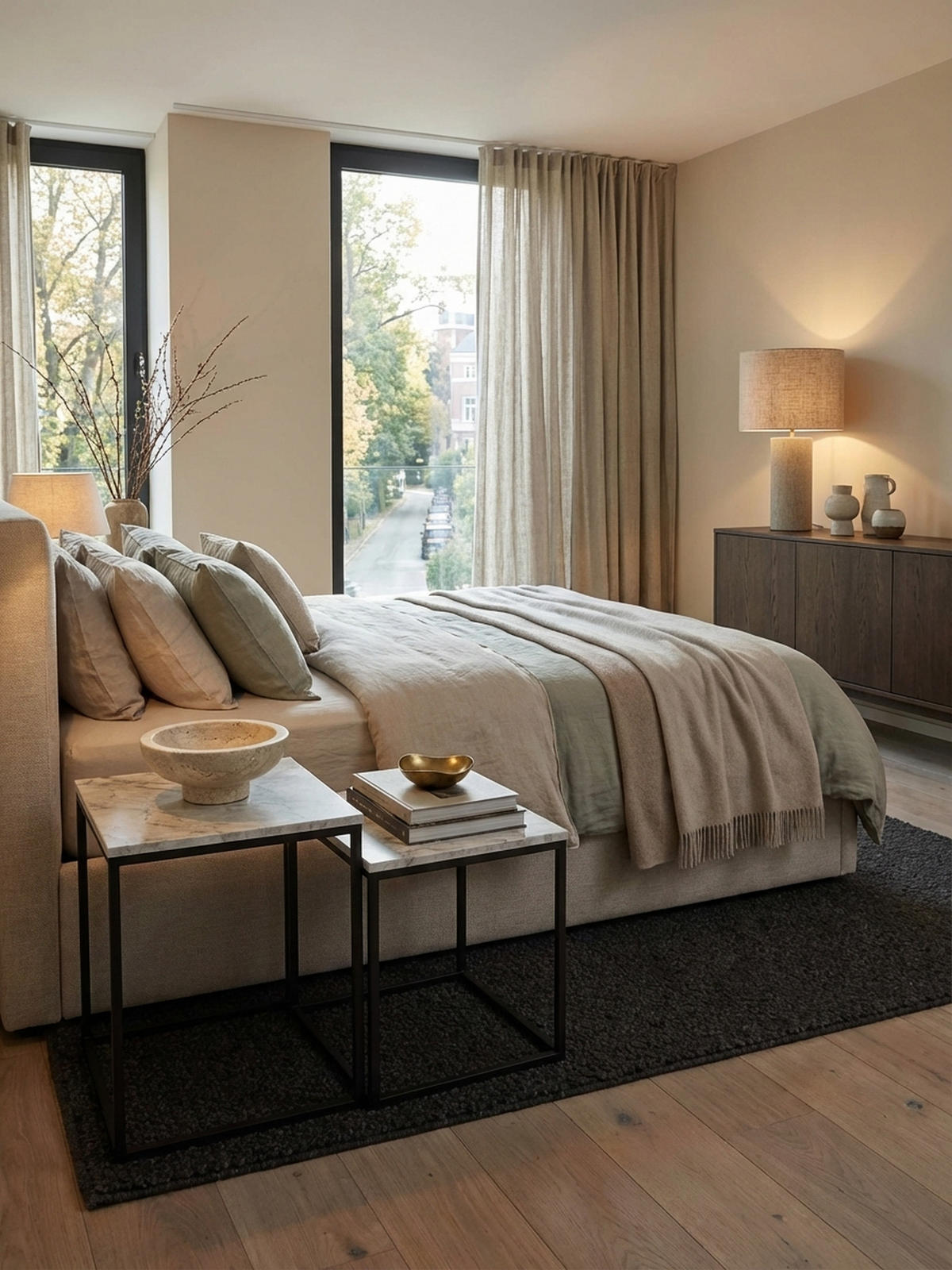 BEISTELLTISCH Set – 2-teilig Marmoroptik Metall 40x42,5x40 cm 35x39,5x35 cm - Schwarz/Weiß, Holz/Metall (40/40/42cm) - KADIMA DESIGN