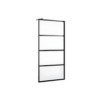 DUSCHWAND - 140cm x 0.6cm - Aluminium - schwarz - INAYA II - Schwarz, Metall (140/200cm) - Vente-Unique