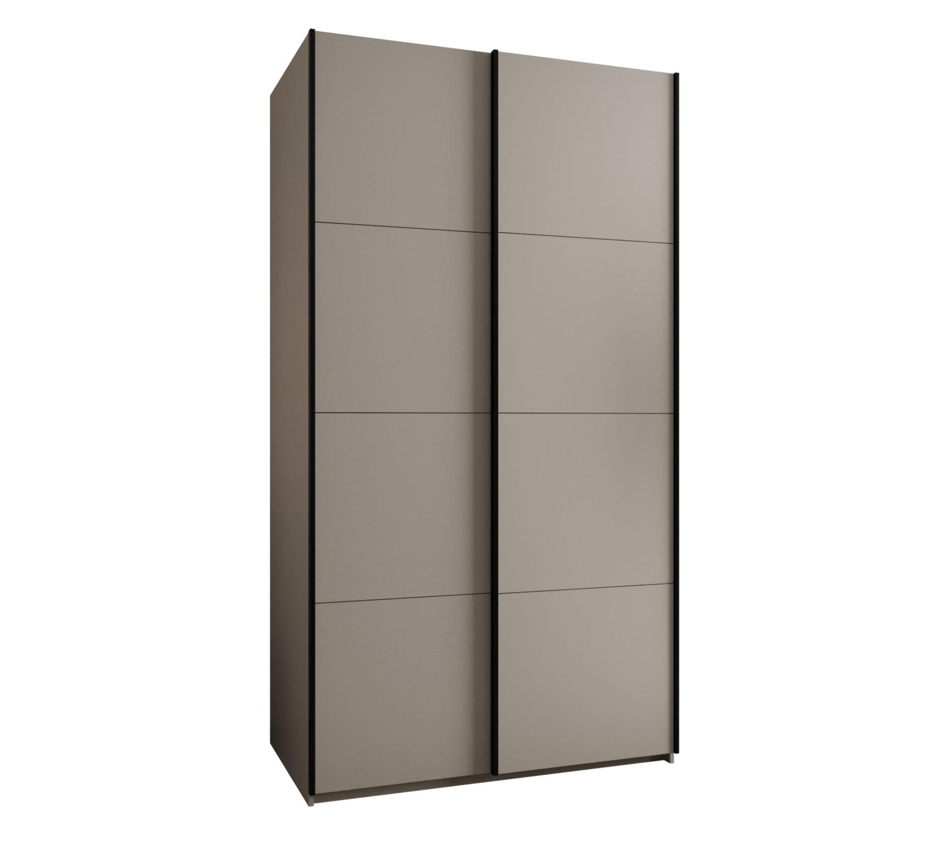 SCHWEBETÜRENSCHRANK 245,5/140/64 2-türig - Kaschmir/Schwarz, Holz/Metall (140/245/64cm) - Abiks Möbel