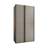 SCHWEBETÜRENSCHRANK 245,5/140/64 2-türig - Kaschmir/Schwarz, Holz/Metall (140/245/64cm) - Abiks Möbel