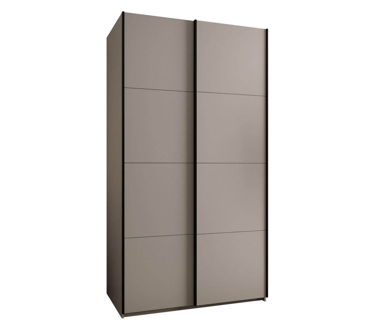 SCHWEBETÜRENSCHRANK 245,5/140/64 2-türig - Kaschmir/Schwarz, Holz/Metall (140/245/64cm) - Abiks Möbel