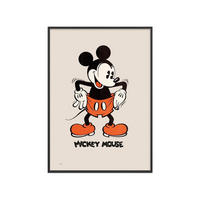 POSTER mit Rahmen Disney - Disney - Mickey Mouse Vintage No. 02 - Beige/Schwarz, Holz/Papier (70/100cm) - Poster&Frame