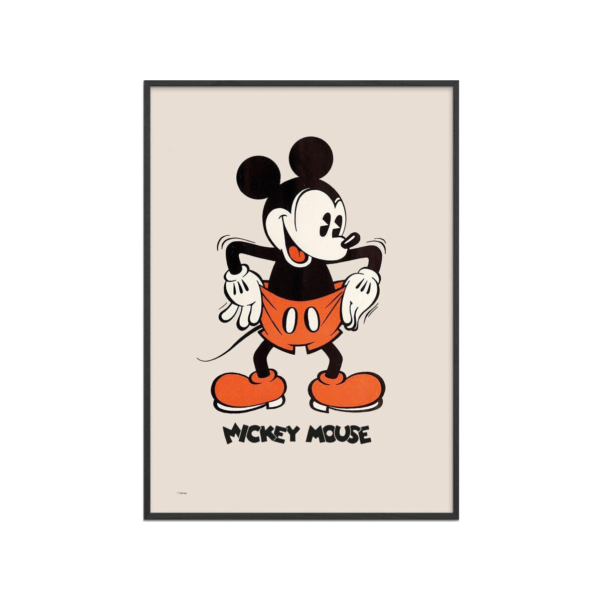 POSTER mit Rahmen Disney - Disney - Mickey Mouse Vintage No. 02 - Beige/Schwarz, Holz/Papier (70/100cm) - Poster&Frame
