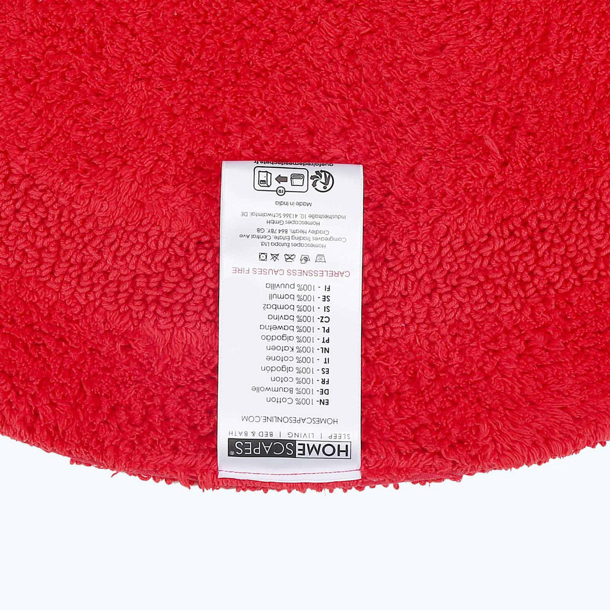 BADEMATTE 80 cm rund, 100% Baumwolle, wendbar - Rot, Textil (80/80cm) - Homescapes