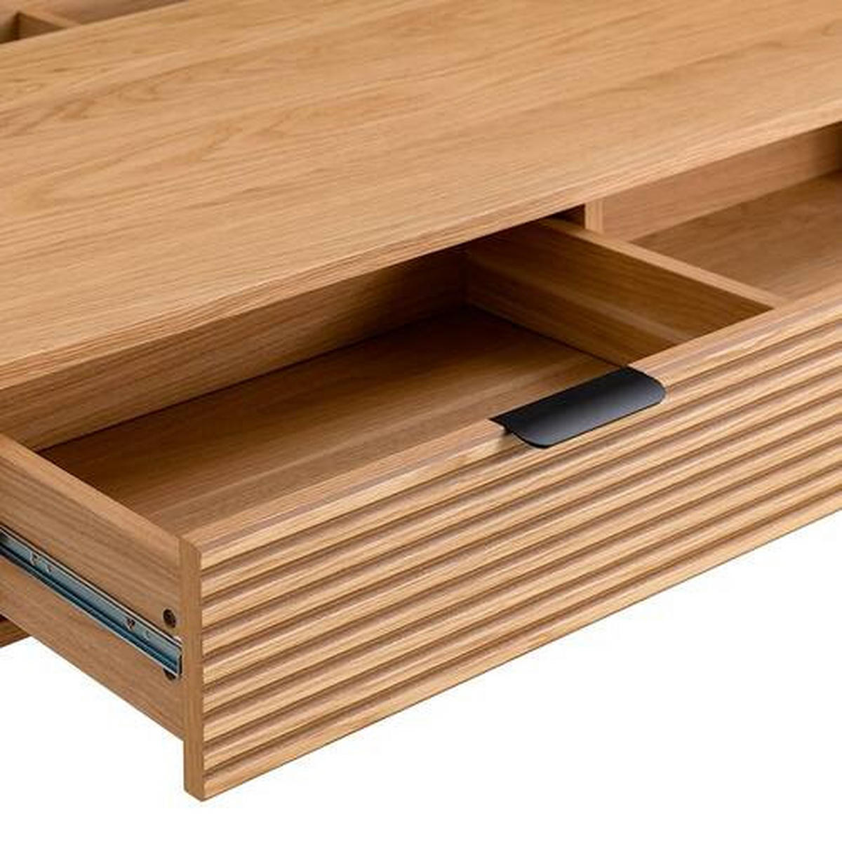 COUCHTISCH Eiche furniert 120/60/40 cm rechteckig Schwarz, Eichefarben  - Eichefarben/Schwarz, MODERN, Holz/Holzwerkstoff (120/60/40cm) - home24