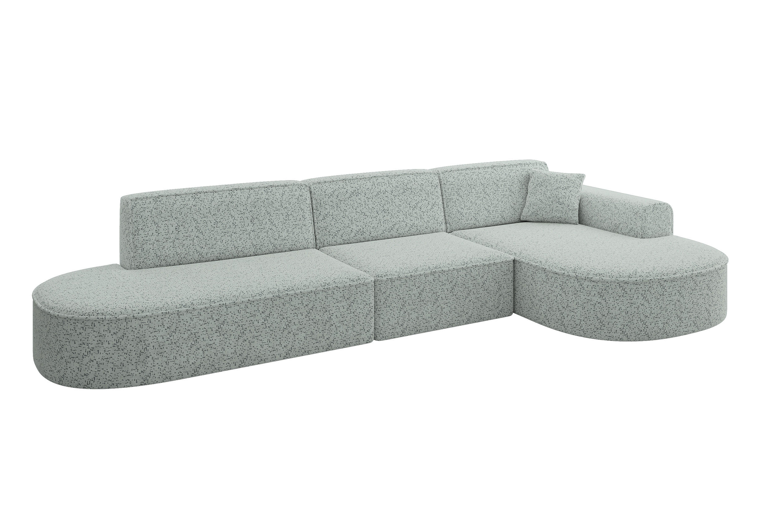 ROHOVÁ SEDACÍ SOUPRAVA s otomanem vpravo MARI-L2 – 328 x 171 x 79 cm, zelená látka - divoký dub/černá, kompozitní dřevo/textil (171/328cm) - ALTDECOR