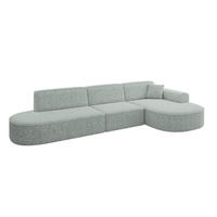 ROHOVÁ SEDACÍ SOUPRAVA s otomanem vpravo MARI-L2 – 328 x 171 x 79 cm, zelená látka - divoký dub/černá, kompozitní dřevo/textil (171/328cm) - ALTDECOR