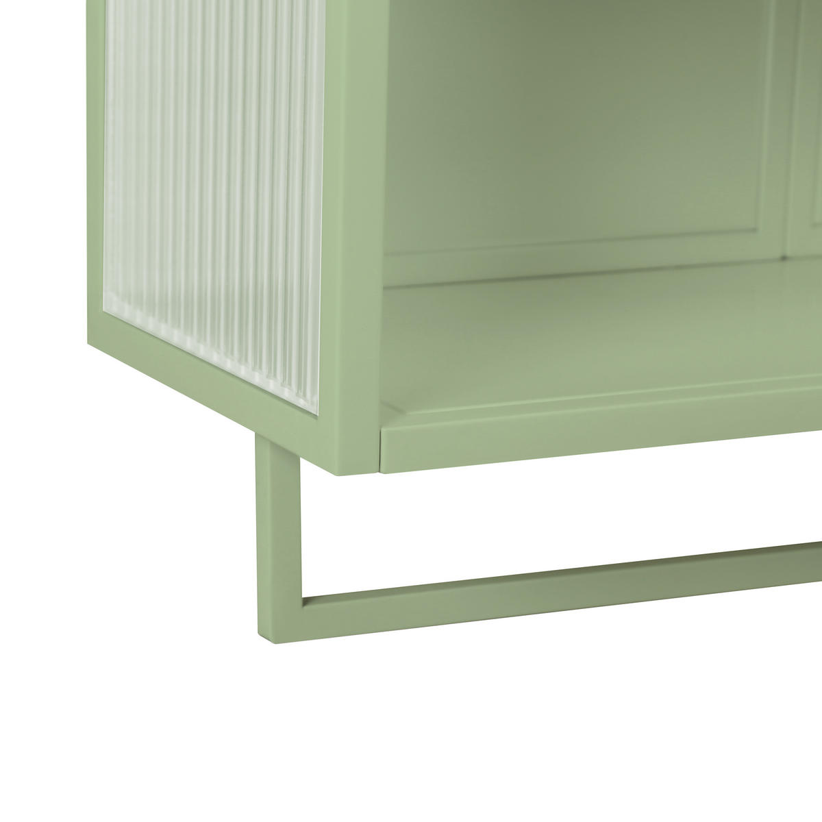 HÄNGESCHRANK in Grün mit 2 Glastüren und Handtuchhalter für Badezimmer und Küche, B60/T23/H78 cm - Transparent/Grün, Glas/Holzwerkstoff (60/78/23cm) - STILVORA