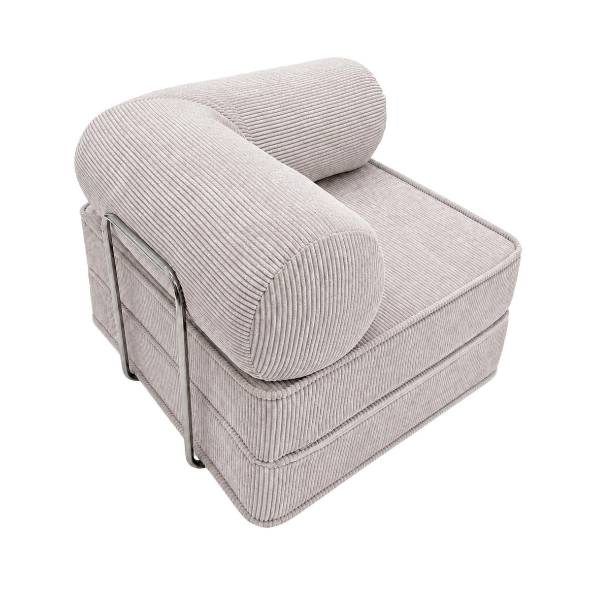 MODULARER Cord Sessel Ecru - Beige, Textil (100/70/100cm) - SURB