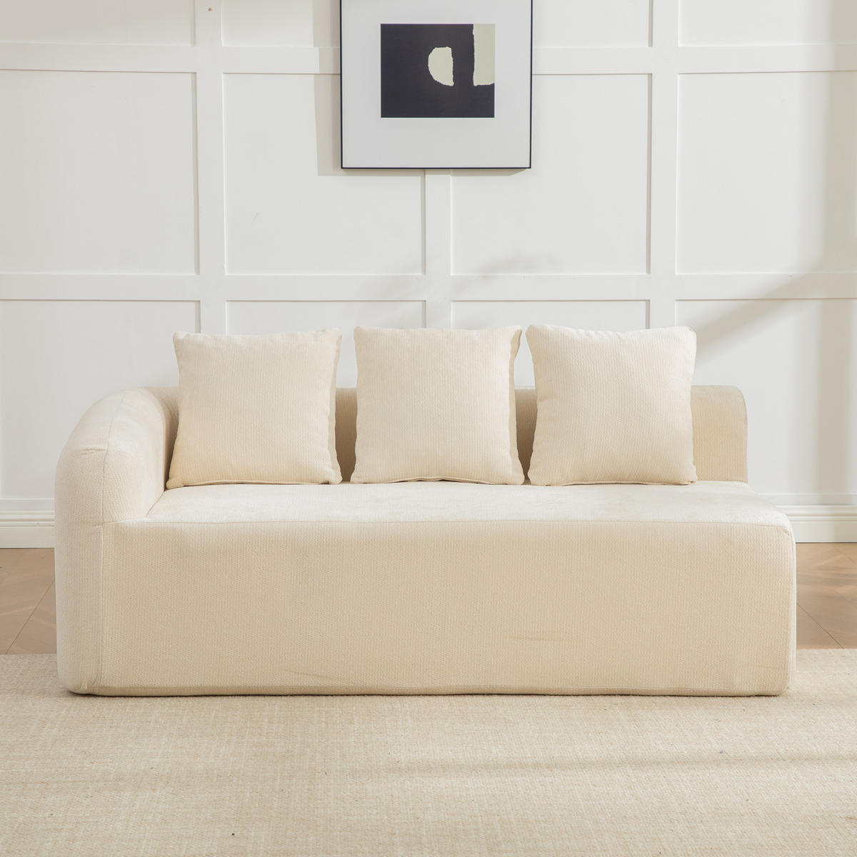 SOFAELEMENT DE-35127 linke mit Chenille-Bezug Beige - Beige, Textil (99/80.5/171.5cm) - ComfortXL