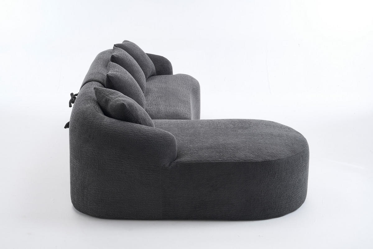 ECKSOFA 243/150/67 cm Dunkelgrau Chenille - Dunkelgrau, Textil (243/150cm) - Oxeza