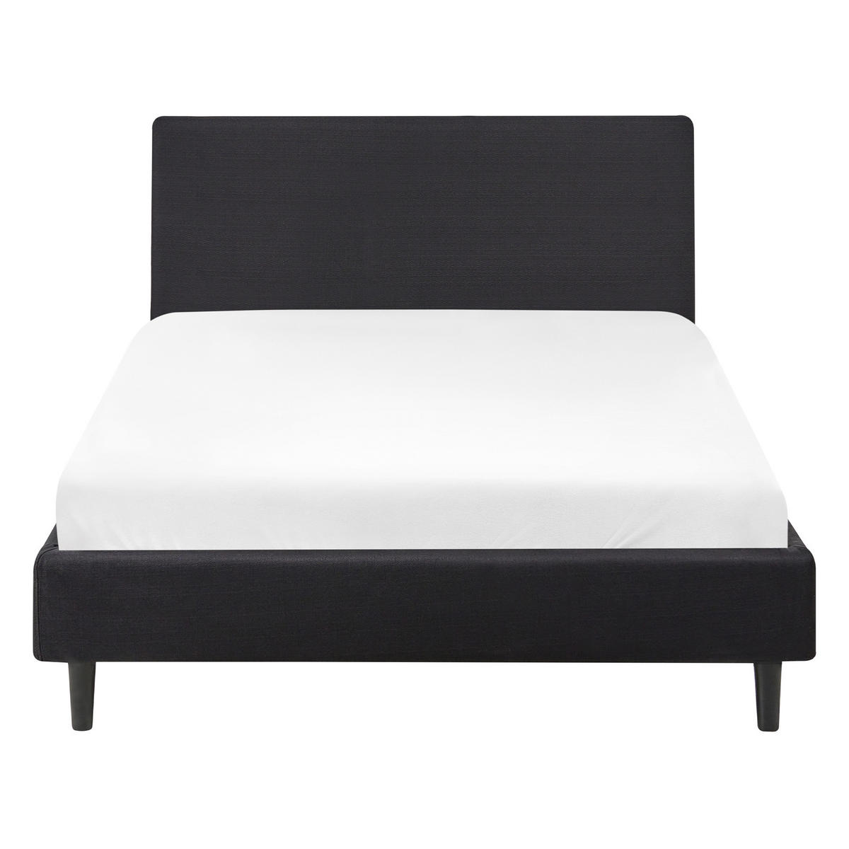 POSTEL s roštem 120/200 cm Látka Černá Fitou - černá, textil (120/200cm) - Beliani