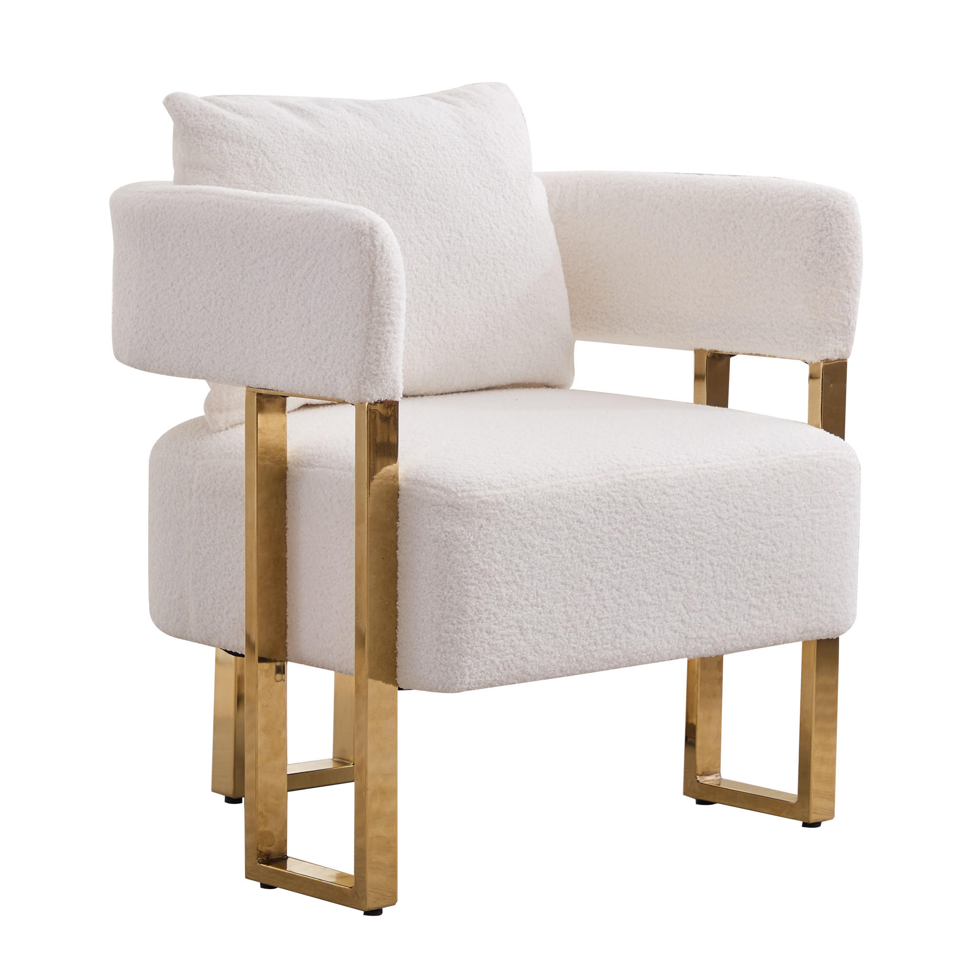 SESSEL Minimalistisch-luxuriös mit Kissen, DE-42889, Weiß - Weiß, Metall (68/70/68cm) - ComfortXL