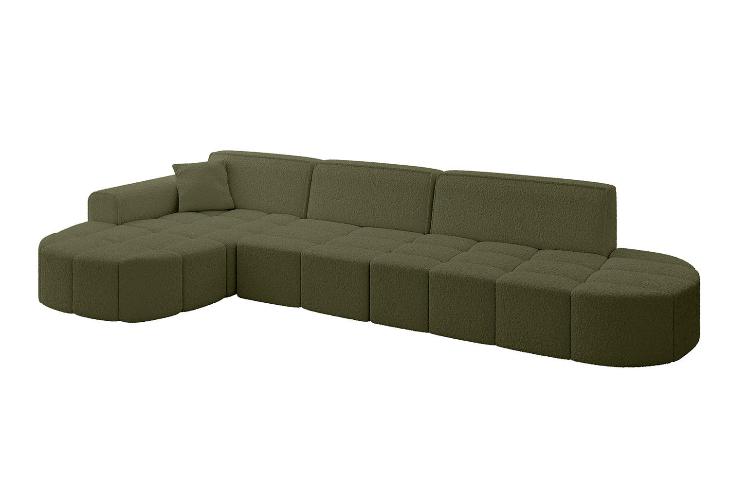 ECKSOFA Ottomane Links LIVO-L2 - 337x173x79,5 cm Grün - Grün, Holzwerkstoff/Textil (337/173cm) - ALTDECOR