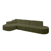 ECKSOFA Ottomane Links LIVO-L2 - 337x173x79,5 cm Grün - Grün, Holzwerkstoff/Textil (337/173cm) - ALTDECOR