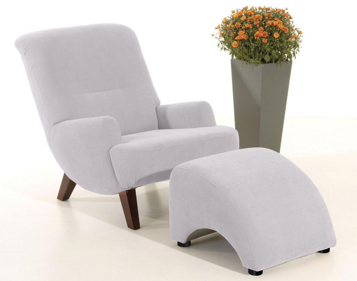 SESSEL Kajsa 71x80x101 Bezug Veloursstoff Buche nussbaum/silber - Silberfarben/Nussbaumfarben, Kunststoff (101/80/71cm) - 58aufmkessel