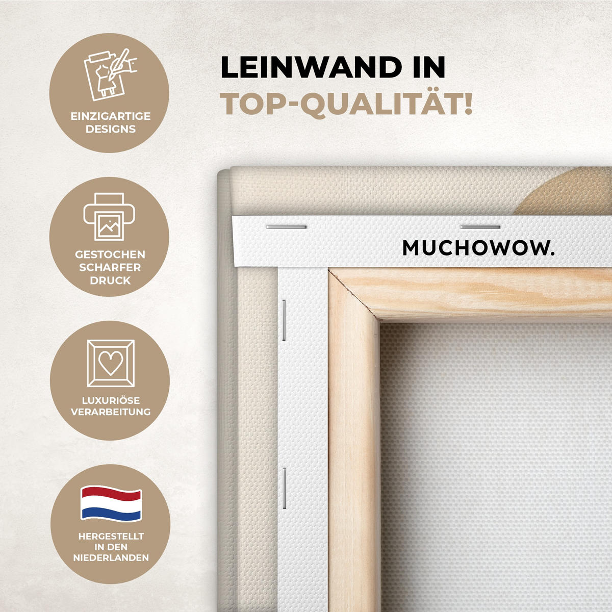 LEINWANDBILD Japandi - Wabi sabi - Beige 60x80 cm - Taupe, Textil (60/80cm) - MuchoWow