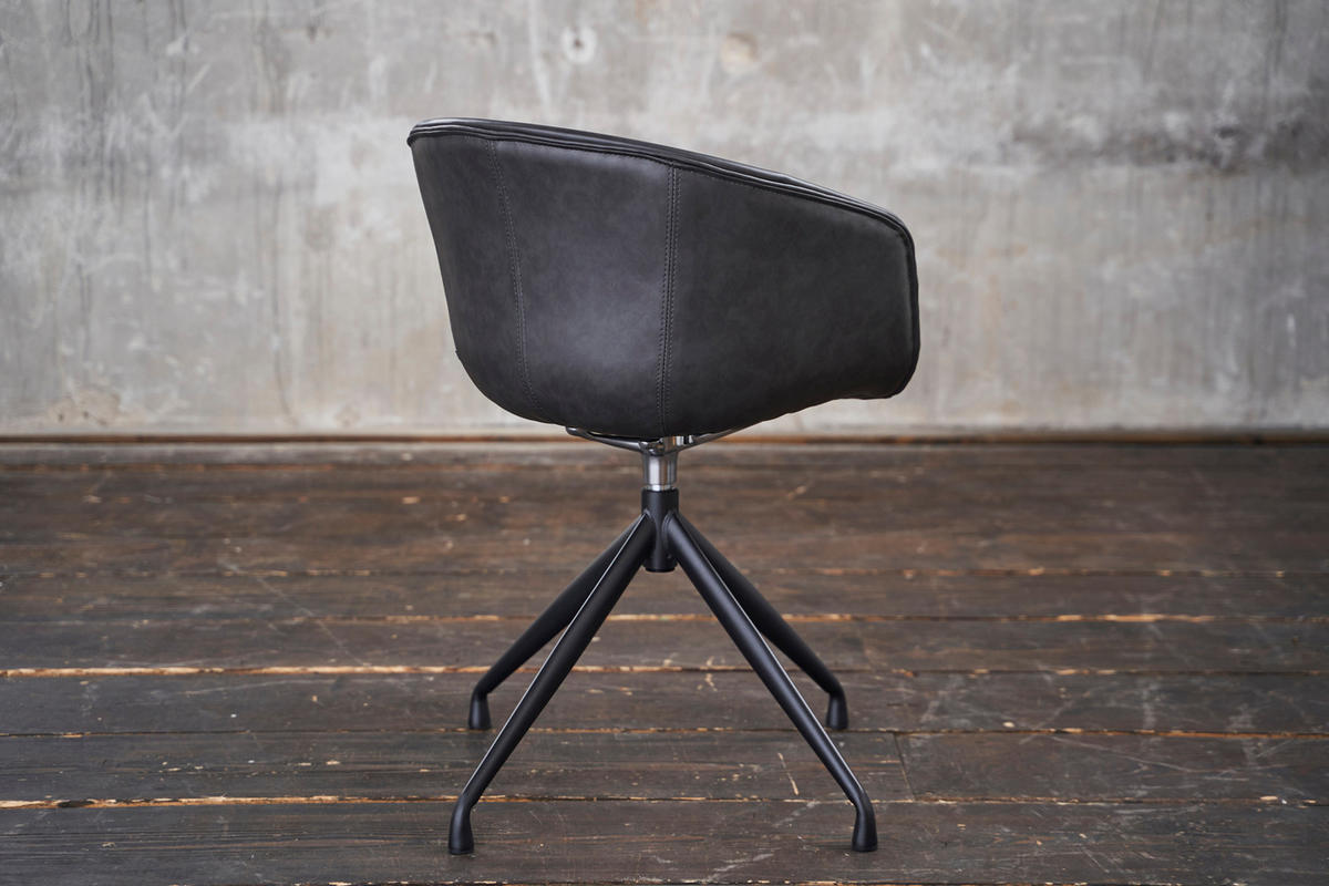 DREHSTUHL DANI Grau Kunstleder - Grau, Leder (60/81/54.5cm) - KAWOLA