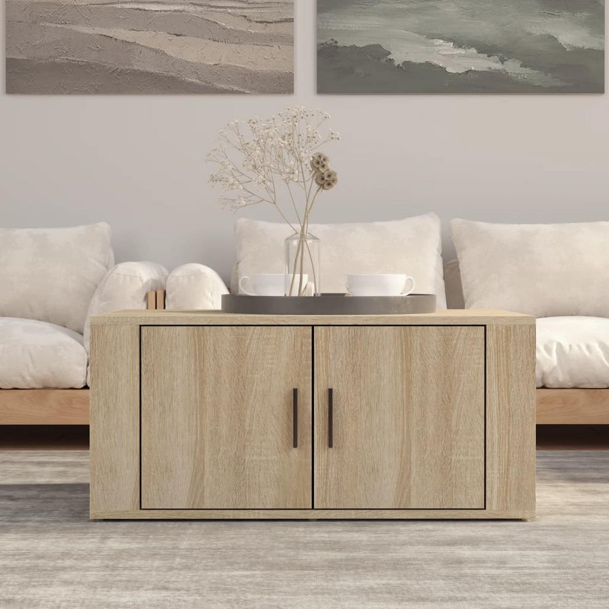 COUCHTISCH Sonoma-Eiche 80x50x36 cm Holzwerkstoff - Braun, Holzwerkstoff (80/50/36cm) - furnicato