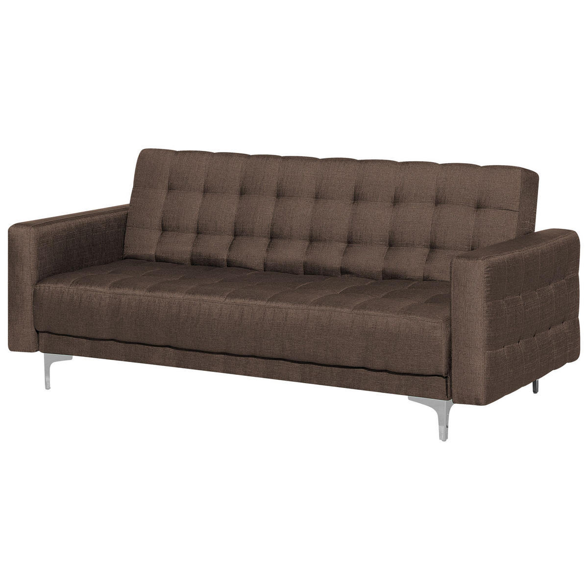 3-SITZER-SCHLAFSOFA Polsterbezug Dunkelbraun Aberdeen - Dunkelbraun, Textil (186/83/88cm) - Beliani