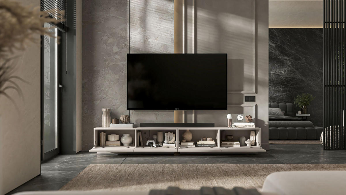 TV-LOWBOARD 2-er Set Enjoy Kaschmir Matt Loft 120 cm - Kaschmir, Holzwerkstoff (240/37/35cm) - Meble Lindner