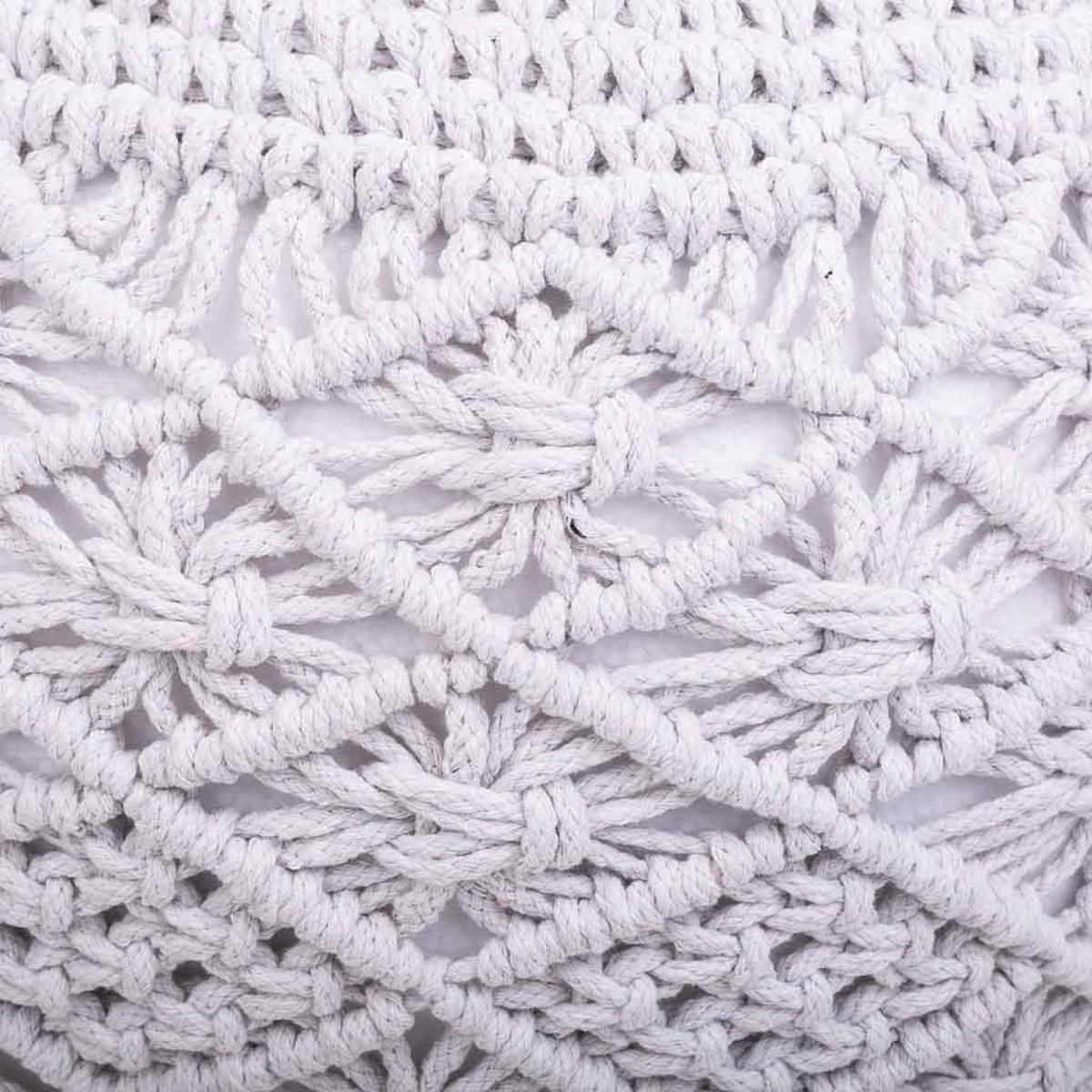 POUF aus Baumwolle, weiß, 45x33cm - Weiß, Textil (45/33/45cm) - Wanderlust